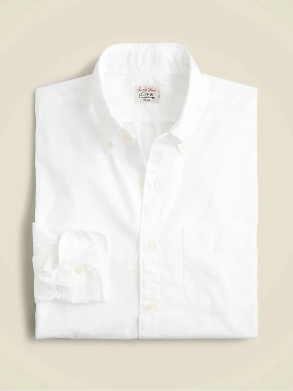 J. Crew Men’s Secret Wash 100% Cotton Poplin Button Down Shirt NWT S White